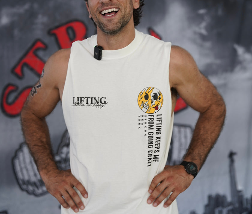 Lifting Makes Me Happy Cutoff Tank