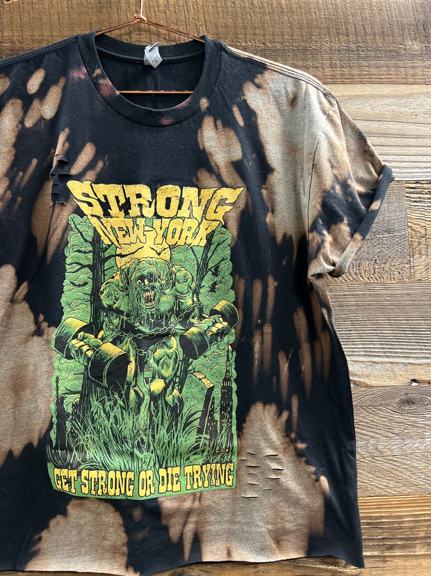 Custom Tie-Dye Get Strong or Die Trying Tee
