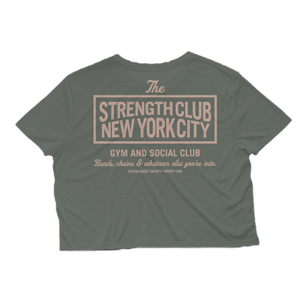 The Strength Club x Goodlife Women's Sun-Faded Slub Crop Tee